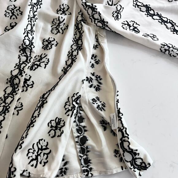 Ulla Johnson Layla Silk Floral Embroidered Puff Sleeve Ivory Blouse Size 8 - Picture 5 of 8